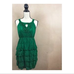 Maeve {emerald green} ruffle bottom dress